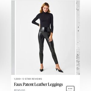 Spanx faux pants leather leggings size xs